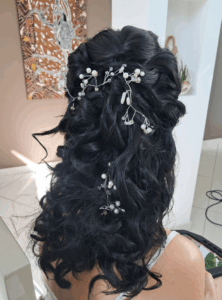 coiffure mariage beauty chris boucle et bijoux de cheveux strass