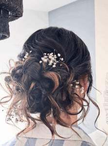 coiffure mariage beauty chris mariée avec gypsophille